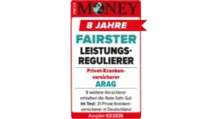 Focus Money Auszeichnung 8 Jahre fairster Leistungsregulierer PKV 2026