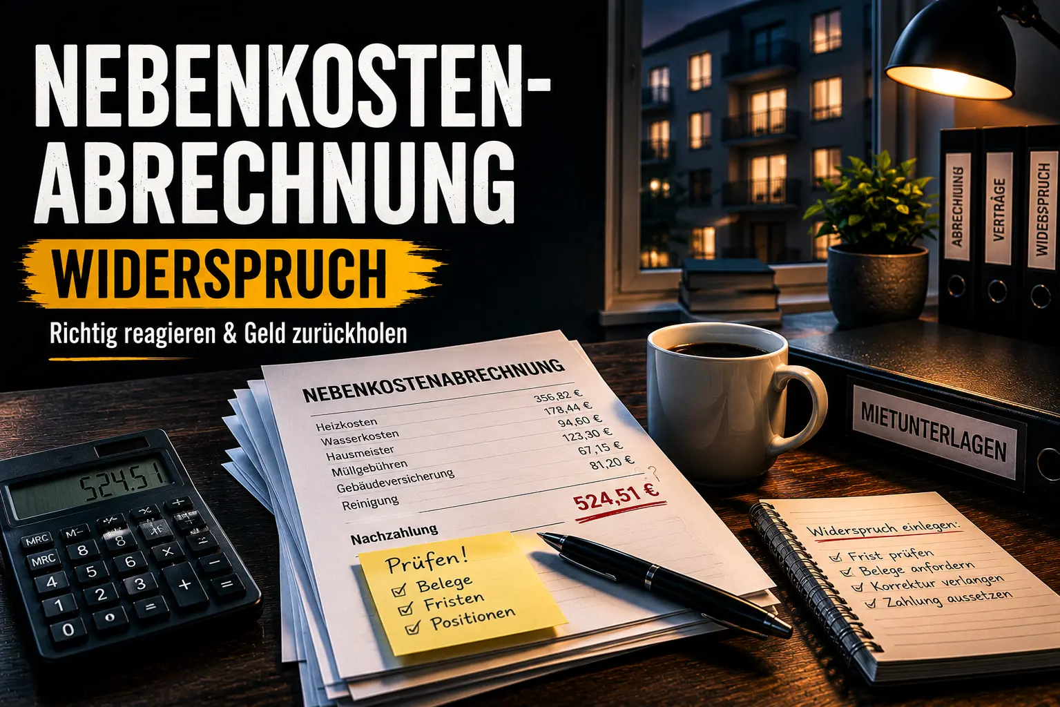 Nebenkostenabrechnung Widerspruch bei 365 Rechtsschutz modern erklärt