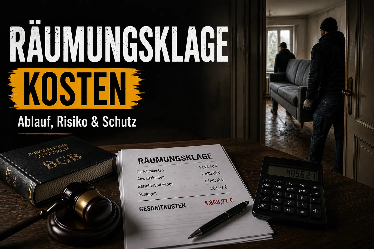 Räumungsklage Kosten bei 365 Rechtsschutz modern erklärt