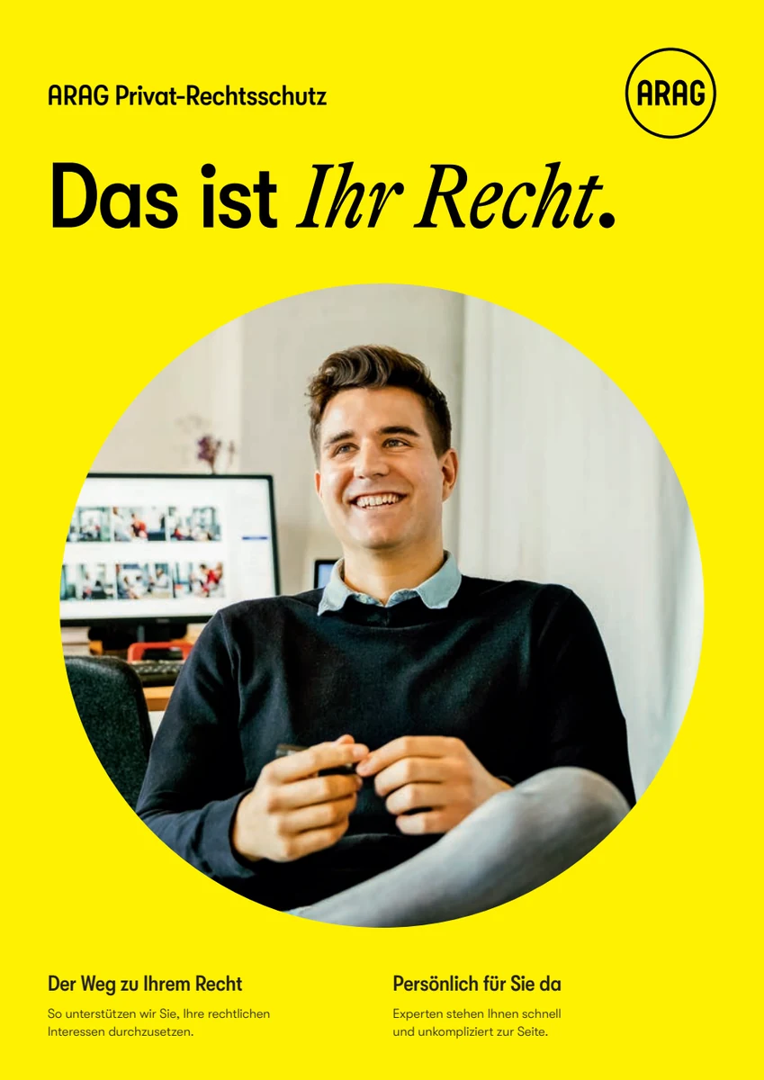 Cover der ARAG Privat-Rechtsschutz Broschüre mit dem Titel Das ist Ihr Recht