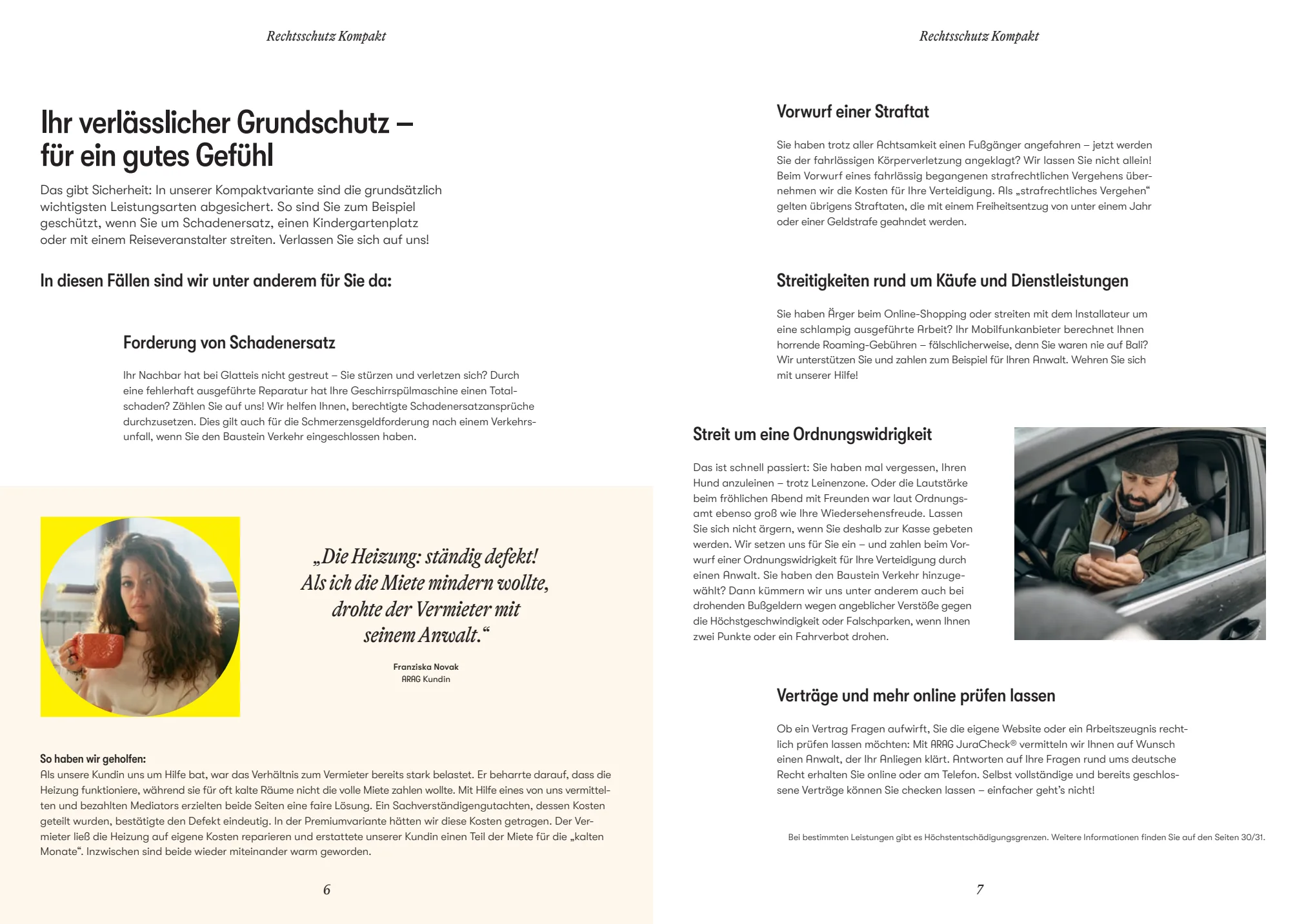 Seite 4 der ARAG Privat-Rechtsschutz Broschüre