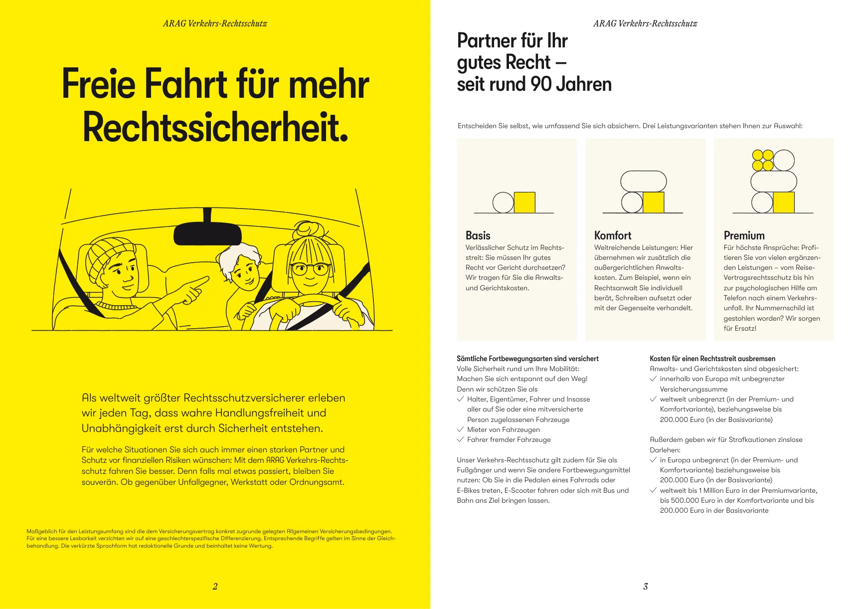 Seite 2 des ARAG Verkehrs-Rechtsschutz Flyers
