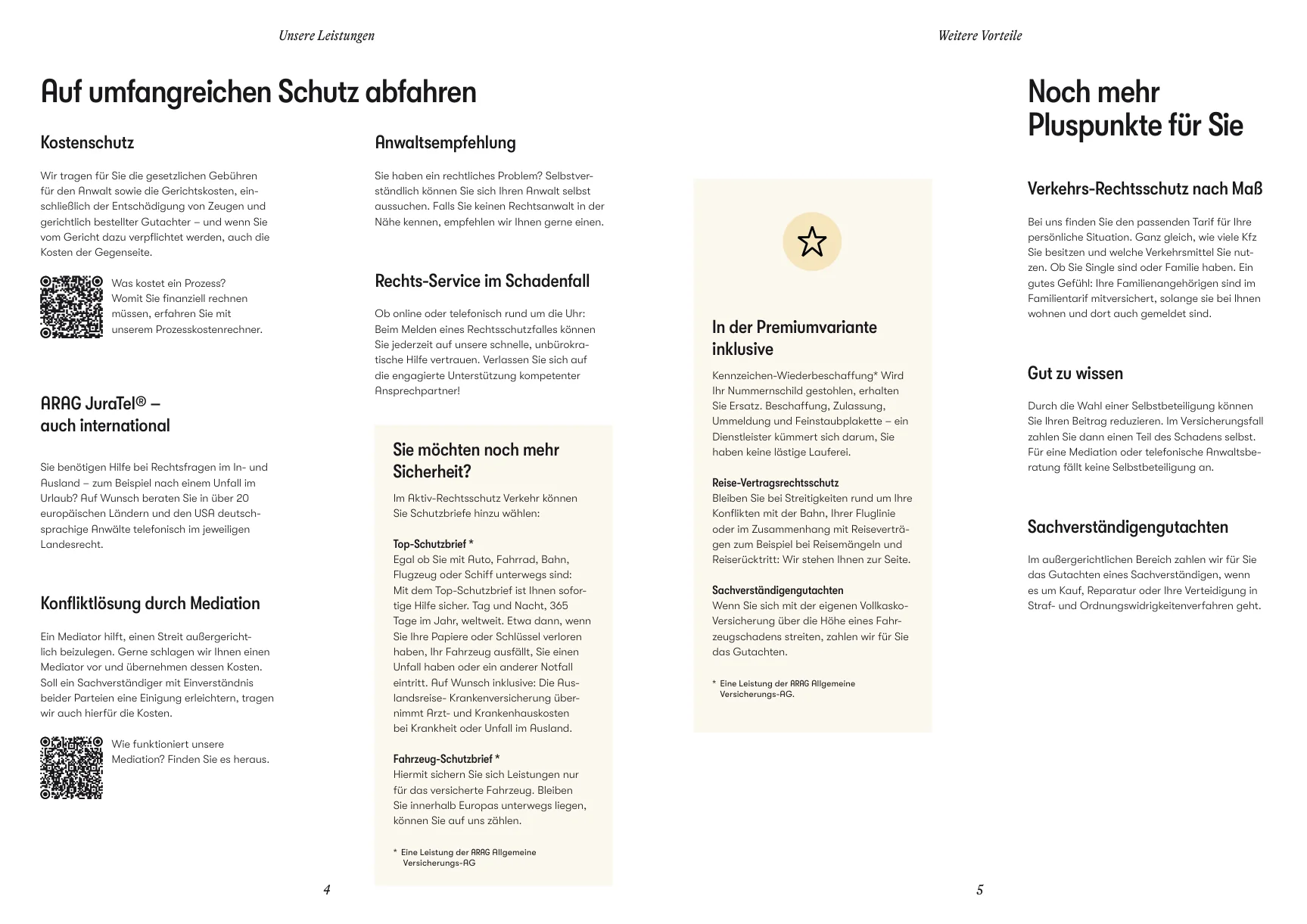 Seite 3 des ARAG Verkehrs-Rechtsschutz Flyers