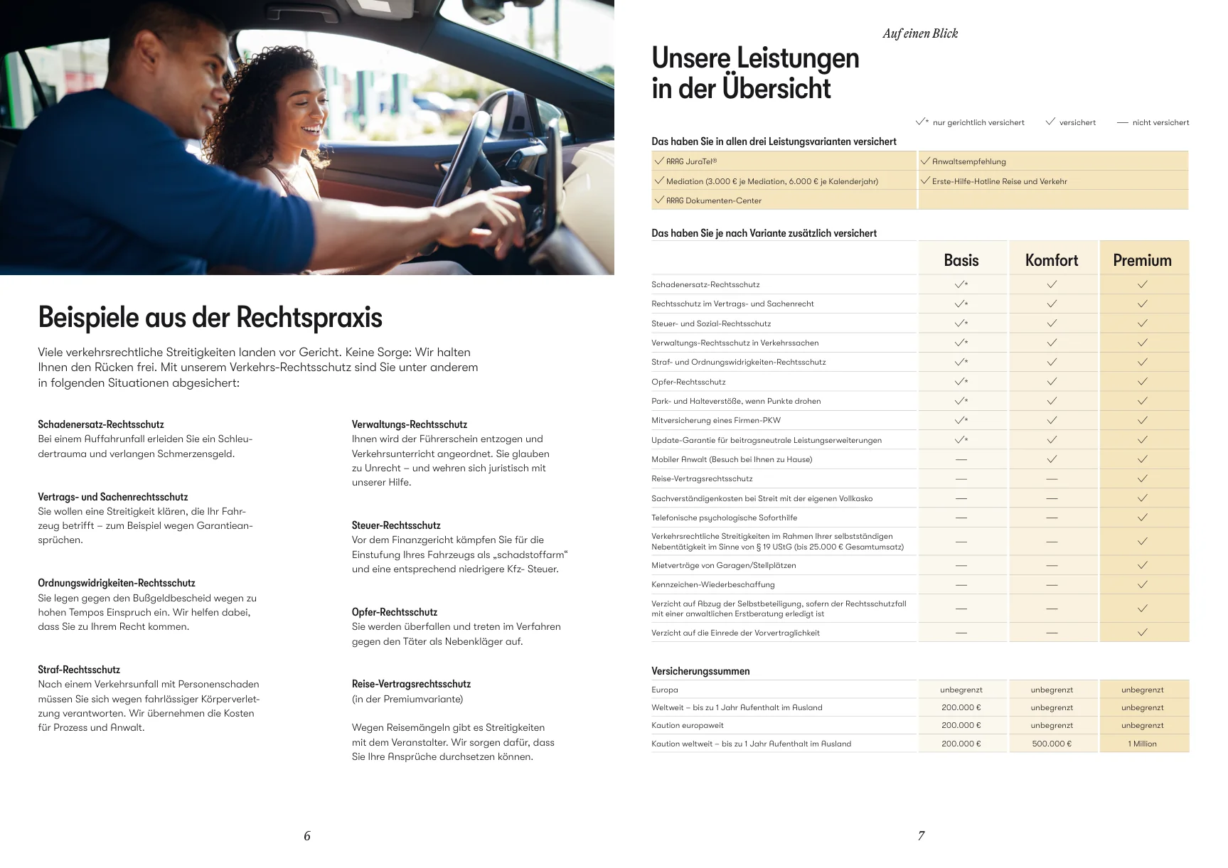 Seite 4 des ARAG Verkehrs-Rechtsschutz Flyers