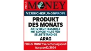 FOCUS-MONEY Siegel: Produkt des Monats ARAG Aktiv-Rechtsschutz
